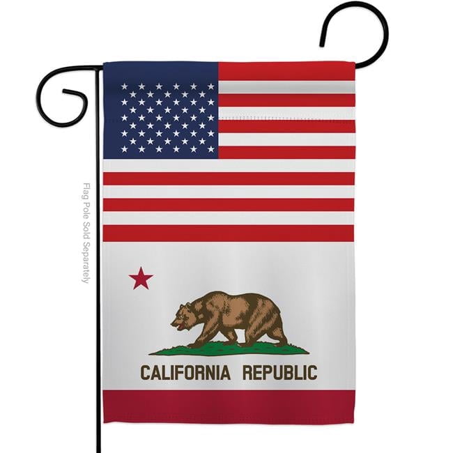 Americana Home & Garden G142755-BO 13 x 18.5 in. USA California American State Vertical Garden Flag with Double-Sided House Decoration Banner Yard Gift