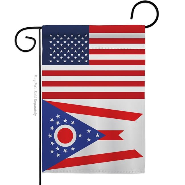 Americana Home & Garden G142793-BO 13 x 18.5 in. USA Ohio American State Vertical Garden Flag with Double-Sided House Decoration Banner Yard Gift