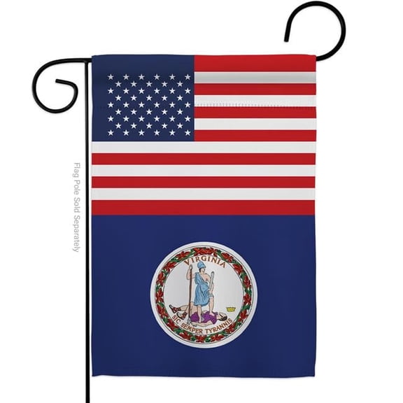 Americana Home & Garden G142809-BO 13 x 18.5 in. USA Virginia American State Vertical Garden Flag with Double-Sided House Decoration Banner Yard Gift