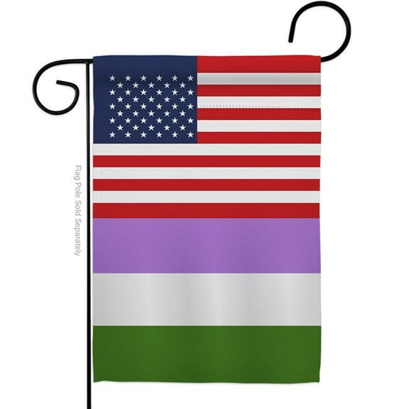 Americana Home & Garden G149034-BO US Genderqueer Pride Support 13 x 18.5 in. Double-Sided Decorative Vertical Garden Flags for House Decoration Banner Yard Gift