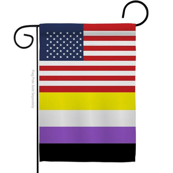 Americana Home & Garden G149041-BO US Nonbinary Support Pride 13 x 18.5 in. Double-Sided Decorative Vertical Garden Flags for House Decoration Banner Yard Gift