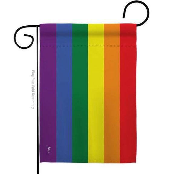 Americana Home & Garden G149640-BO Rainbow Support Pride 13 x 18.5 in. Double-Sided Decorative Horizontal Garden Flags for House Decoration Banner Yard Gift