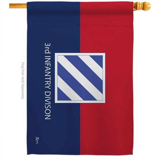 Americana Home & Garden 28 x 40 in. 3rd Infantry Division House Flag with Armed Forces Army Double-Sided Decorative Horizontal Flags Decoration Banner Garden Yard Gift