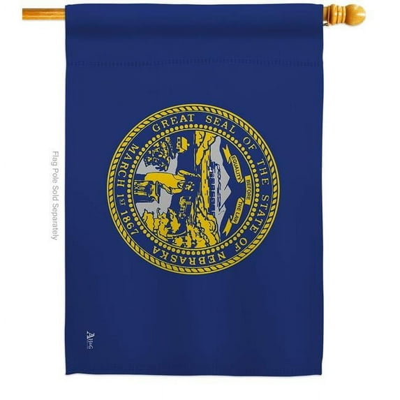 Americana Home & Garden H140528-BO 28 x 40 in. Nebraska American State House Flag with Double-Sided Horizontal Decoration Banner Garden Yard Gift