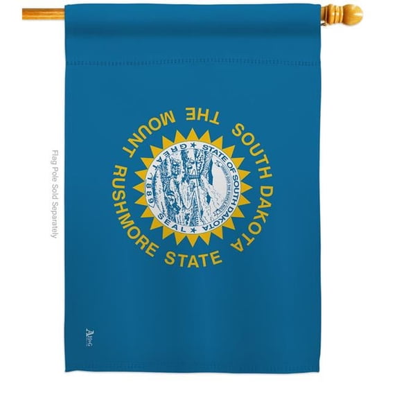 Americana Home & Garden H140542-BO 28 x 40 in. South Dakota American State House Flag with Double-Sided Horizontal Decoration Banner Garden Yard Gift