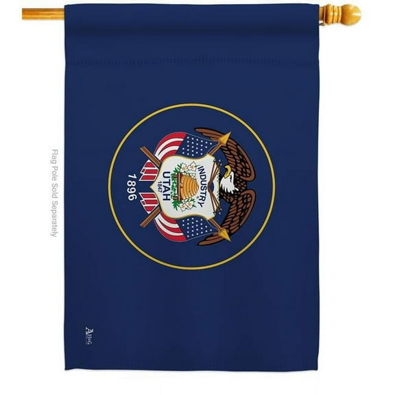 Americana Home & Garden H140545-BO 28 x 40 in. Utah American State House Flag with Double-Sided Horizontal Decoration Banner Garden Yard Gift