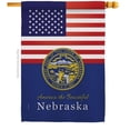 thumbnail image 1 of Americana Home & Garden H140579-BO 28 x 40 in. USA Nebraska American State Vertical House Flag with Double-Sided Decorative Banner Garden Yard Gift, 1 of 1