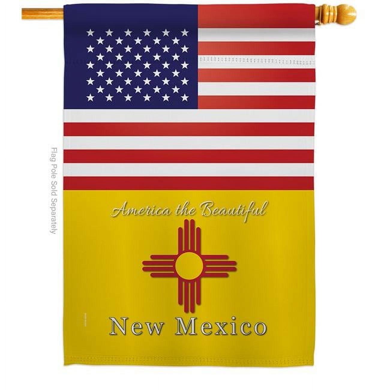Americana Home & Garden H140583-BO 28 x 40 in. USA New Mexico American State Vertical House Flag with Double-Sided Decorative Banner Garden Yard Gift