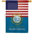 thumbnail image 1 of Americana Home & Garden H140593-BO 28 x 40 in. USA South Dakota American State Vertical House Flag with Double-Sided Decorative Banner Garden Yard Gift, 1 of 1