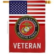 thumbnail image 1 of Americana Home & Garden H140617-BO 28 x 40 in. US Marine Corps Veteran House Flag with Armed Forces Double-Sided Decorative Vertical Flags Decoration Banner Garden Yard Gift, 1 of 1