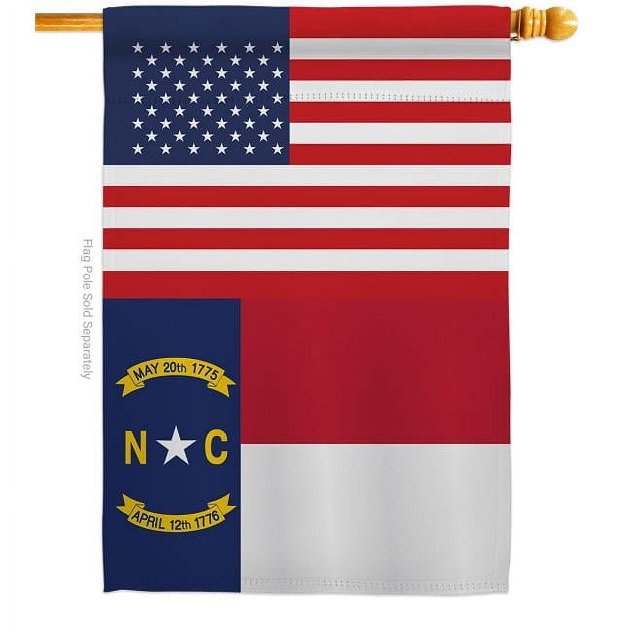 Americana Home & Garden H140788-BO 28 x 40 in. USA North Carolina American State Vertical House Flag with Double-Sided Decorative Banner Garden Yard Gift