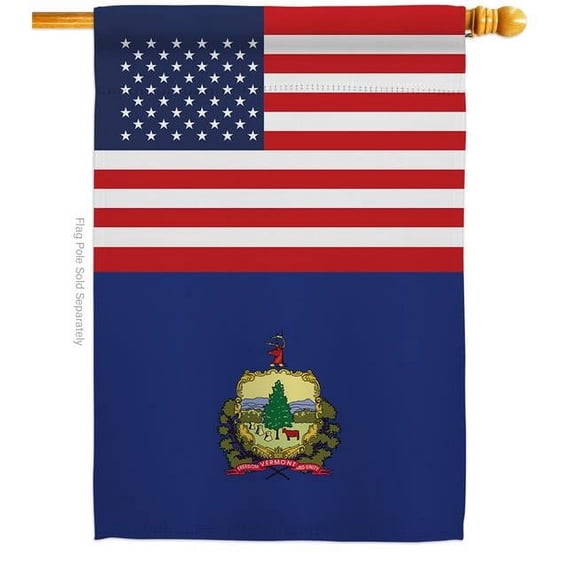Americana Home & Garden H140808-BO 28 x 40 in. USA Vermont American State Vertical House Flag with Double-Sided Decorative Banner Garden Yard Gift