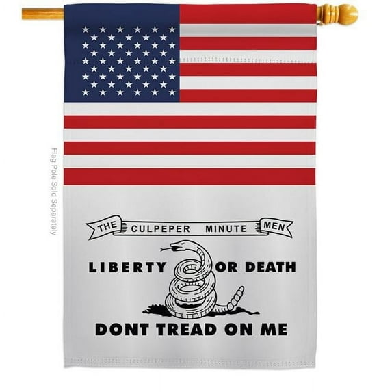 Americana Home & Garden H140833-BO 28 x 40 in. USA Culpepper American Historic Vertical House Flag with Double-Sided Decorative Banner Garden Yard Gift