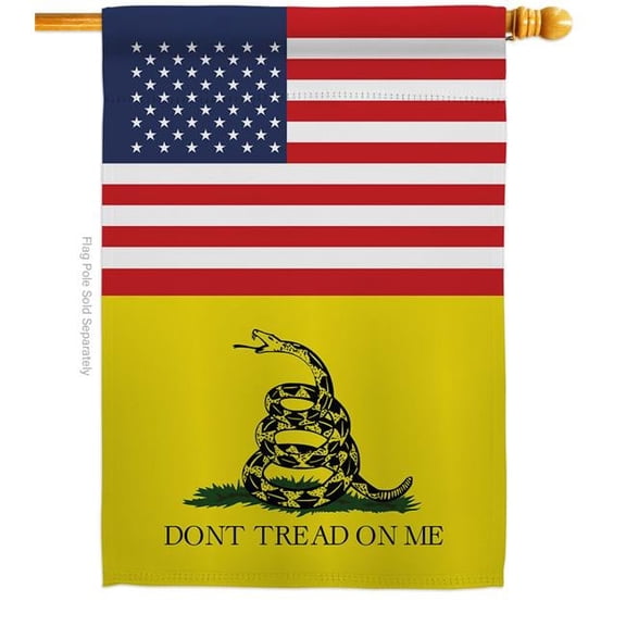 Americana Home & Garden H140839-BO 28 x 40 in. USA Gadsden American Historic Vertical House Flag with Double-Sided Decorative Banner Garden Yard Gift