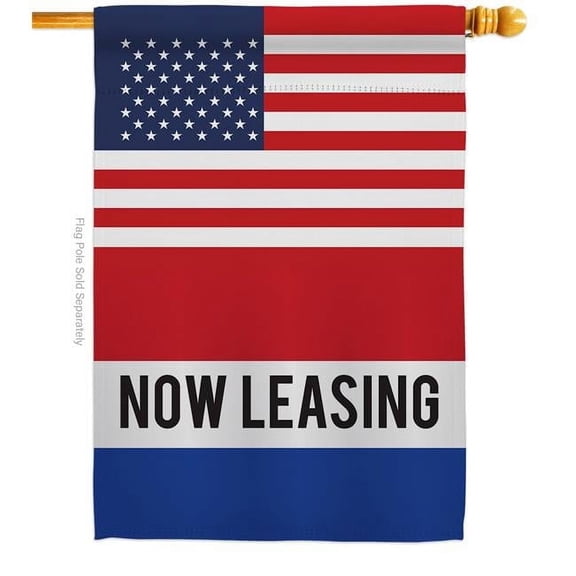 Americana Home & Garden US Now Leasing Novelty Merchant 28 x 40 in. Double-Sided Decorative Vertical House Flags for Decoration Banner Garden Yard Gift