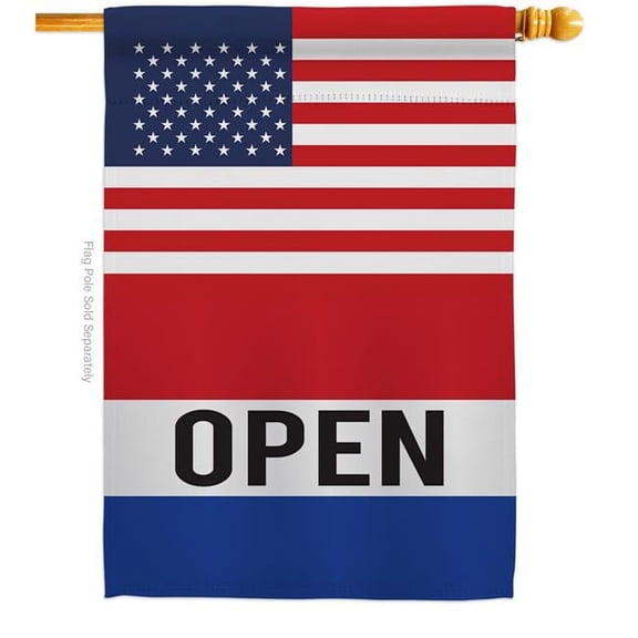 Americana Home & Garden H140851-BO US Open Novelty Merchant 28 x 40 in. Double-Sided Decorative Vertical House Flags for Decoration Banner Garden Yard Gift
