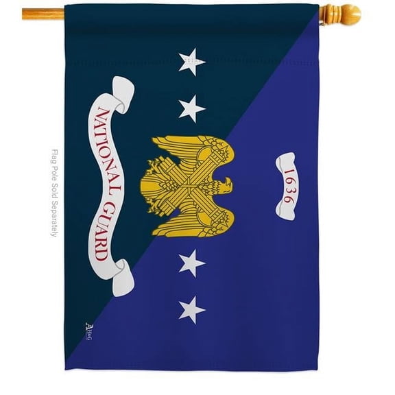 Americana Home & Garden H140906-BO 28 x 40 in. National Guard Bureau House Flag with Armed Forces Double-Sided Decorative Vertical Decoration Banner Garden Yard Gift