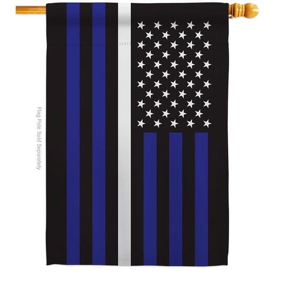 Americana Home & Garden H140924-BO 28 x 40 in. US Thin White Line House Flag with Armed Forces EMT Double-Sided Decorative Horizontal Flags Decoration Banner Garden Yard Gift