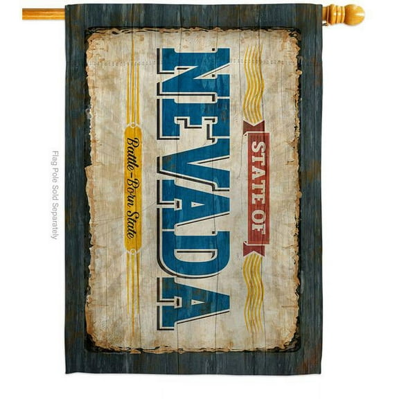 Americana Home & Garden H140973-BO 28 x 40 in. Nevada Vintage American State House Flag with Double-Sided Horizontal Decoration Banner Garden Yard Gift