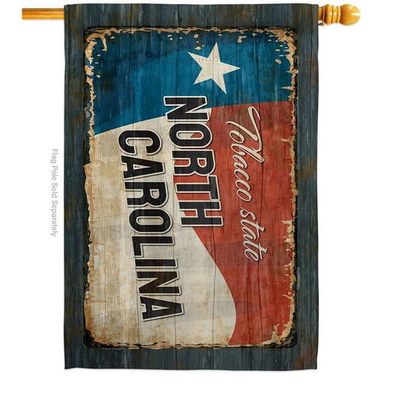 Americana Home & Garden H140978-BO 28 x 40 in. North Carolina Vintage American State House Flag with Double-Sided Horizontal Decoration Banner Garden Yard Gift
