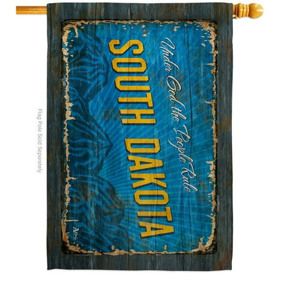 Americana Home & Garden H140986-BO 28 x 40 in. South Dakota Vintage American State House Flag with Double-Sided Horizontal Decoration Banner Garden Yard Gift