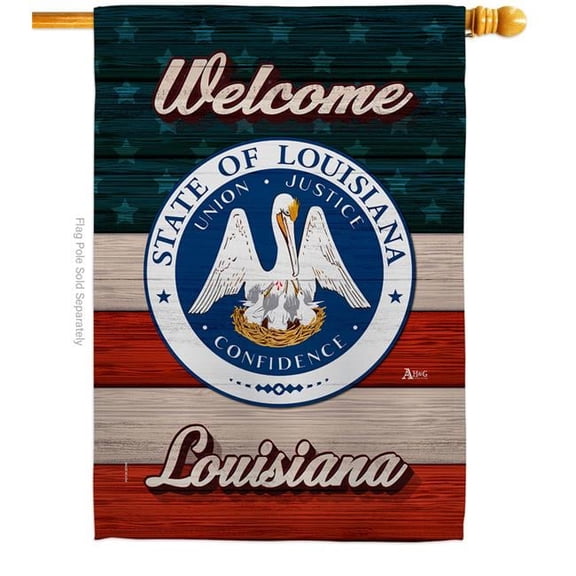 Americana Home & Garden H141274-BO 28 x 40 in. Welcome Louisiana Double-Sided Vertical Decoration Banner House & Garden Flag - Yard Gift