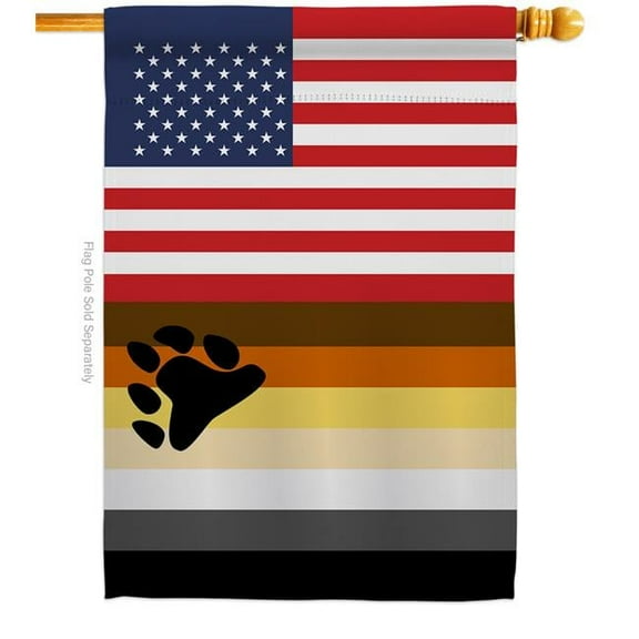 Americana Home & Garden H148029-BO US Bear Brotherhood Support Pride 28 x 40 in. Double-Sided Decorative Vertical House Flags for Decoration Banner Garden Yard Gift