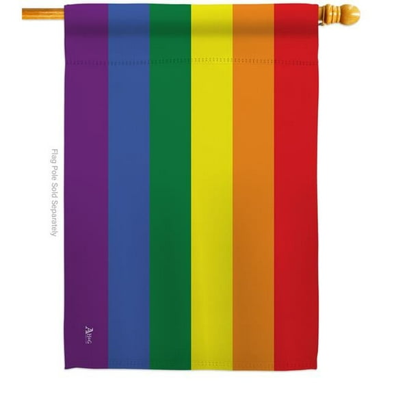Americana Home & Garden H148640-BO Rainbow Support Pride 28 x 40 in. Double-Sided Decorative Horizontal House Flags for Decoration Banner Garden Yard Gift