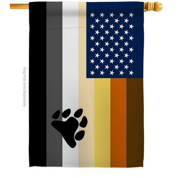 Americana Home & Garden H148646-BO US Bear Brotherhood Support Pride 28 x 40 in. Double-Sided Decorative Horizontal House Flags for Decoration Banner Garden Yard Gift