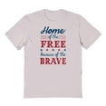 thumbnail image 1 of Americana Home Of The Free Graphic Ice Grey Men's Cotton T-Shirt, 1 of 1
