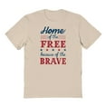 thumbnail image 1 of Americana Home Of The Free Graphic Sand Men's Cotton T-Shirt, 1 of 1