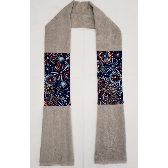 Americana Kitchen Towel Boa / Scarf by Penny's Needful Things (Gray) (Fireworks)