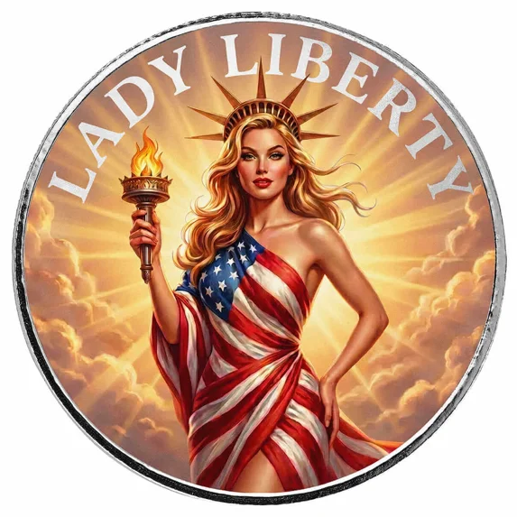 Colorzied Americana | Lady Liberty 1 oz Silver Colorized Round .999 Fine Silver ...