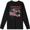 thumbnail image 1 of Americana Let Freedom Ring Black Adult Crew Neck Long Sleeve Tee-Medium, 1 of 3
