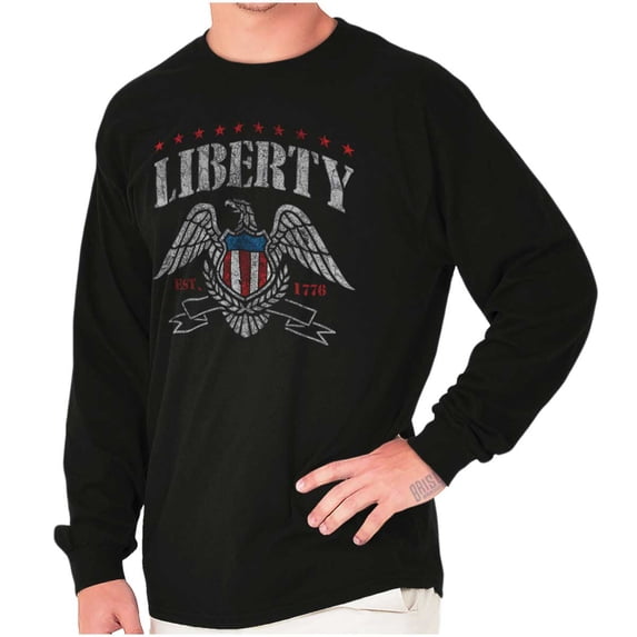 Americana Liberty USA Flag Patriot Long Sleeve TShirt Men Women Brisco Brands S