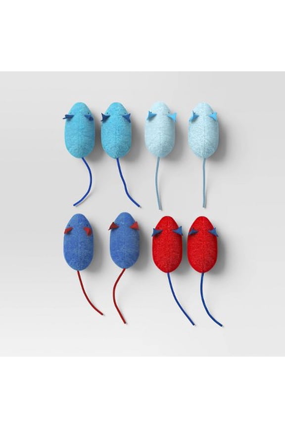 Americana Little Mice Cat Plush Toy Set 8pcs Multicolor Sun Squad