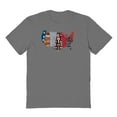 thumbnail image 1 of Americana Map Collage Graphic Charcoal Men's Cotton T-Shirt, 1 of 1