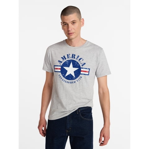 Americana Men's and Big Men's America 1776 Graphic Tee Shirt from Way to Celebrate, Sizes XS-3XLT