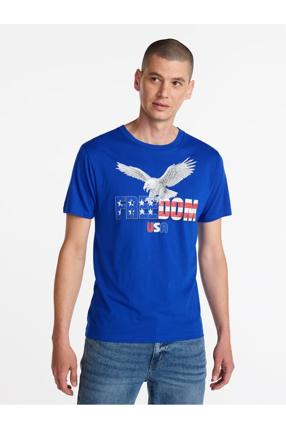 Americana Men's and Big Men's Freedom Eagle Graphic Tee Shirt from Way to Celebrate, Sizes XS-3XLT