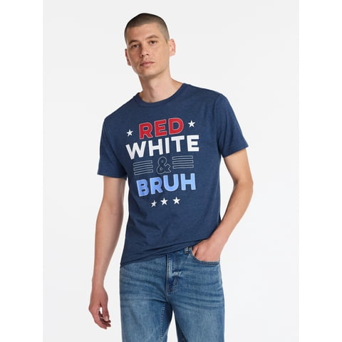 Americana Men's and Big Men's RW Bruh Graphic Tee Shirt from Way to Celebrate, Sizes XS-3XLT