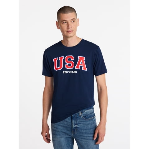 Americana Men's and Big Men's USA 250 Graphic Tee Shirt from Way to Celebrate, Sizes XS-3XLT