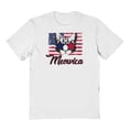 thumbnail image 1 of Americana Meowica Stars Graphic White Men's Cotton T-Shirt, 1 of 1