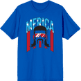 thumbnail image 1 of Americana Merica Mustached Man Royal Blue Men's Crew Neck Short Sleeve Tee-XL, 1 of 2