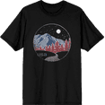 thumbnail image 1 of Americana Mountains and Trees Line Adult Black Crew Neck Short Sleeve Tee-Medium, 1 of 2