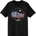 thumbnail image 1 of Americana Mountains and Trees Line Adult Black Crew Neck Short Sleeve Tee-XS, 1 of 2