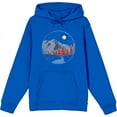thumbnail image 1 of Americana Mountains and Trees Line Adult Blue Long Sleeve Hoodie-XL, 1 of 3