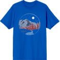 thumbnail image 1 of Americana Mountains and Trees Line Adult Royal Blue Crew Neck Short Sleeve Tee-Small, 1 of 2
