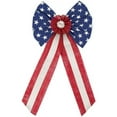 thumbnail image 1 of Americana Patriotic Burlap Bow American Flag Bow 4th of July 14in x28 in, 1 of 2