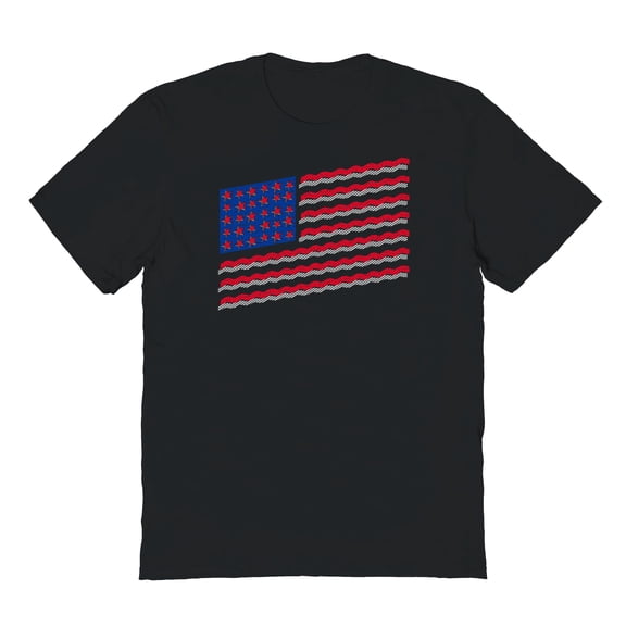 Americana Pop Flag Graphic Black Men's Cotton T-Shirt