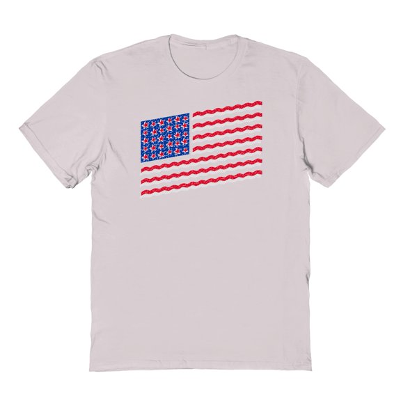 Americana Pop Flag Graphic Ice Grey Men's Cotton T-Shirt